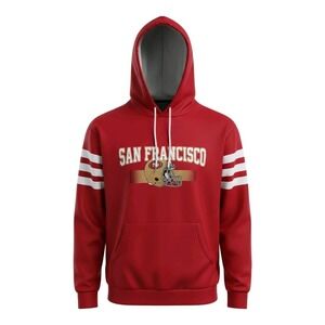 49'ers‎ Football Hoodie Red w/personalized Carlos 85 Graphic Pullover Mens XL